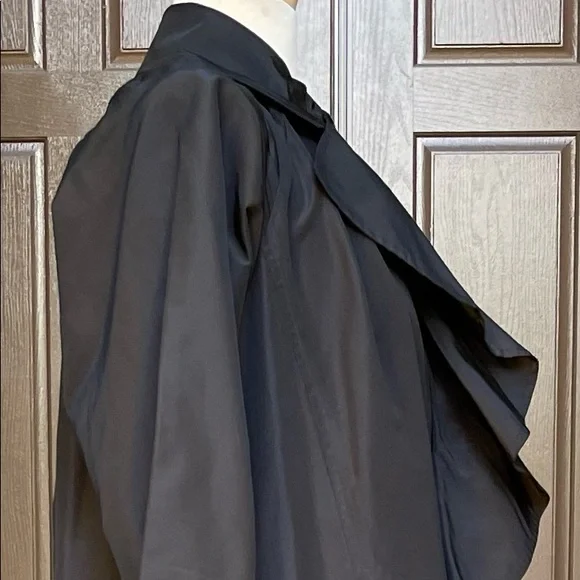 Ralph Lauren black silk taffeta coat - Picture 2 of 9